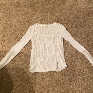 Anthropologie White Lace Top